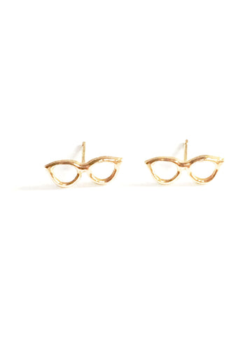 Rose Gold Glasses Earrings in Recycled 14k Rose Gold