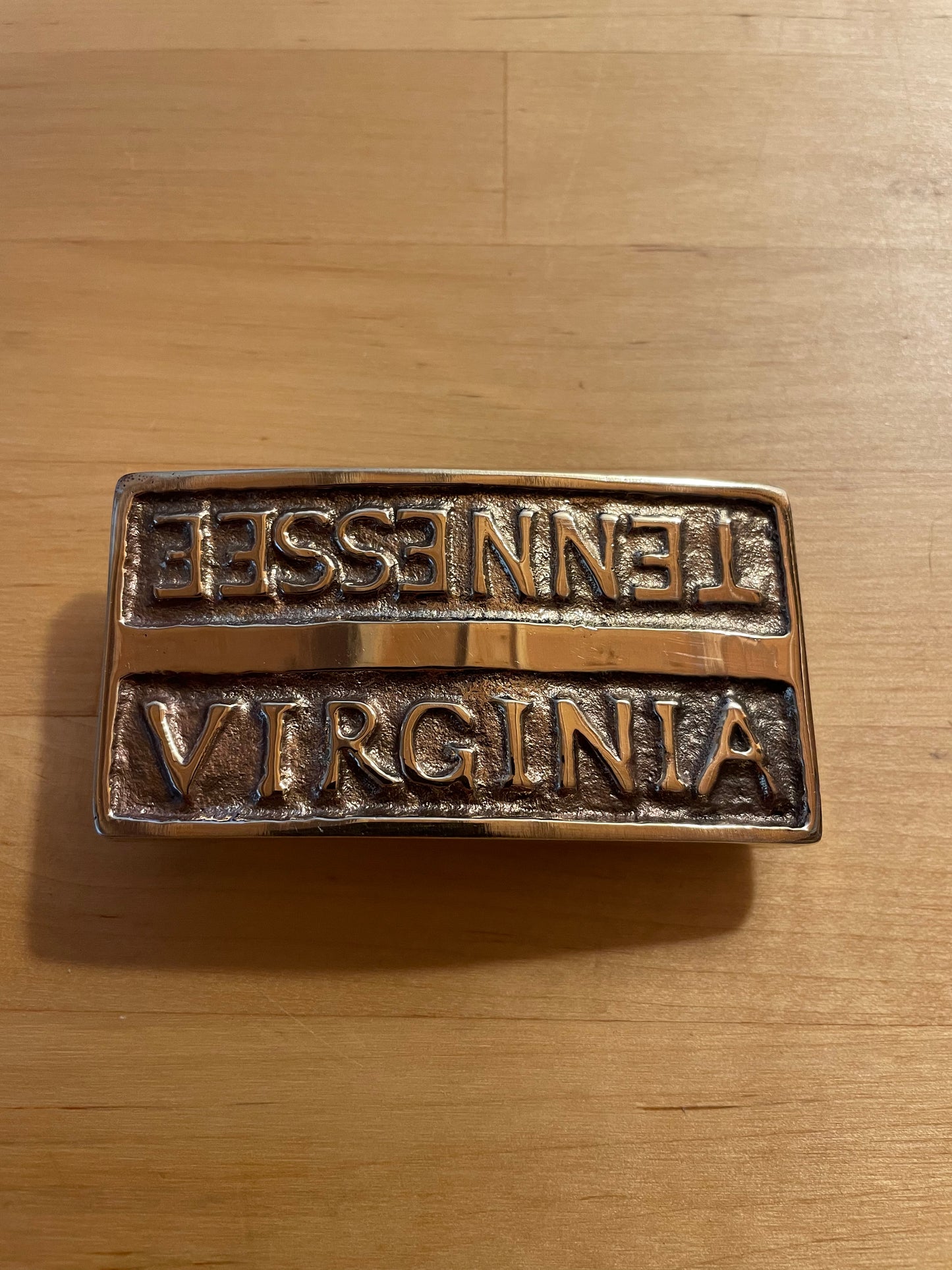 State Line Belt Buckle - Virginia Upright