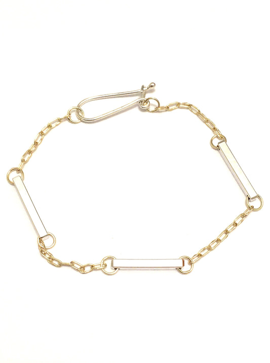 18k Gold and Sterling Silver Bracelet