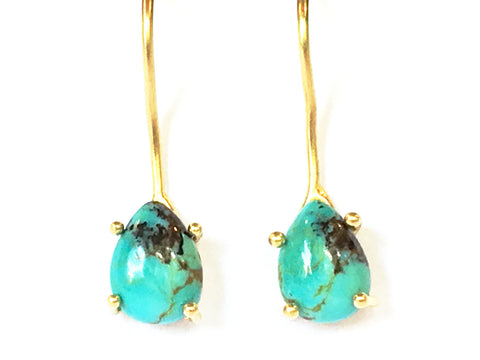 Turquoise and 18k Gold Earrings